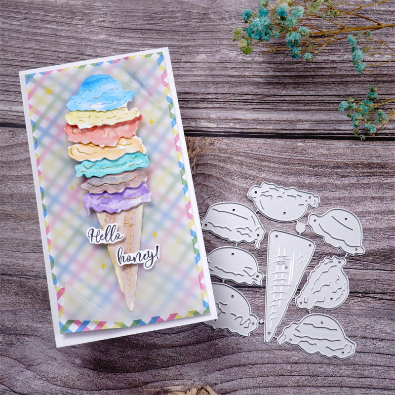 Inlovearts Ice Cream Cones Cutting Dies