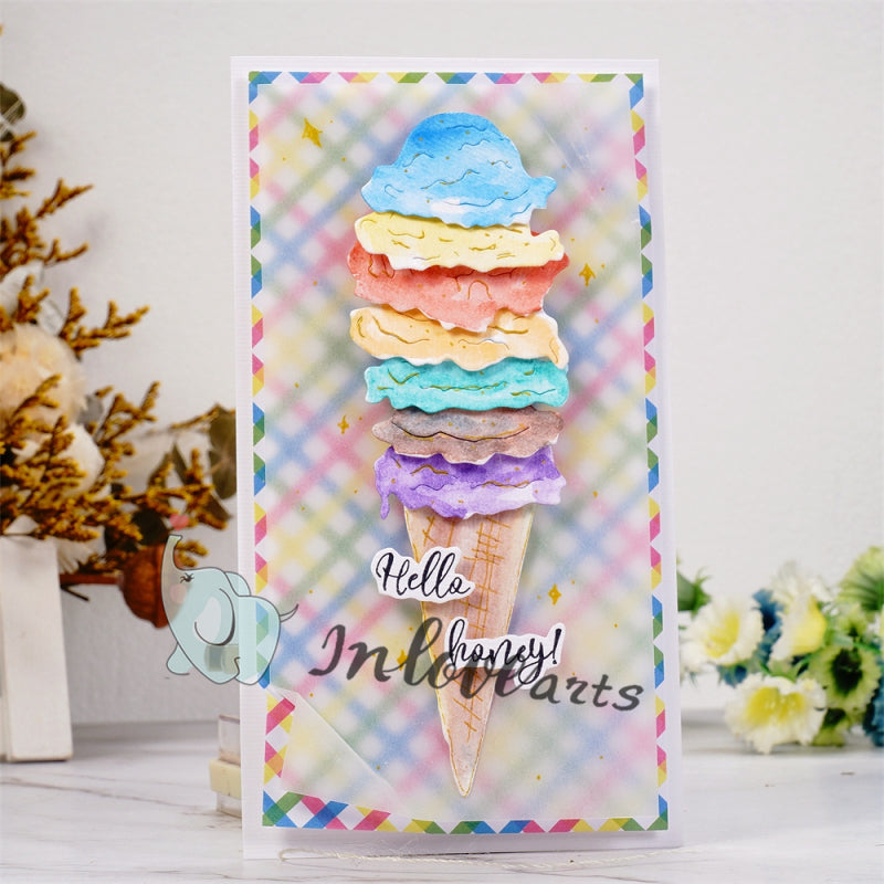 Inlovearts Ice Cream Cones Cutting Dies