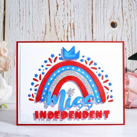 Inlovearts Independence Day Decorated Rainbow Cutting Dies