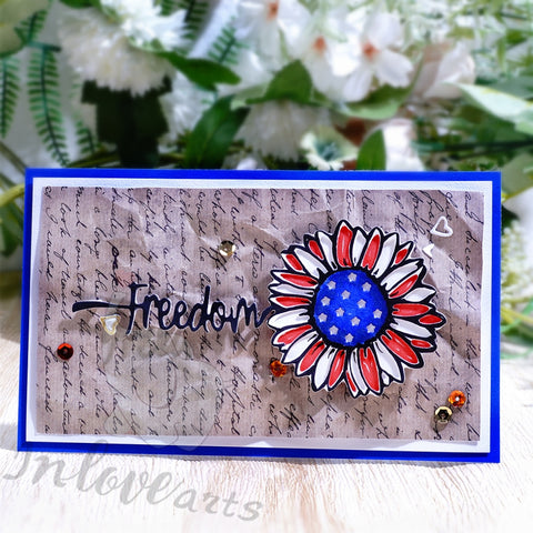 Inlovearts Independence Day Themed Sunflower  Cutting Dies