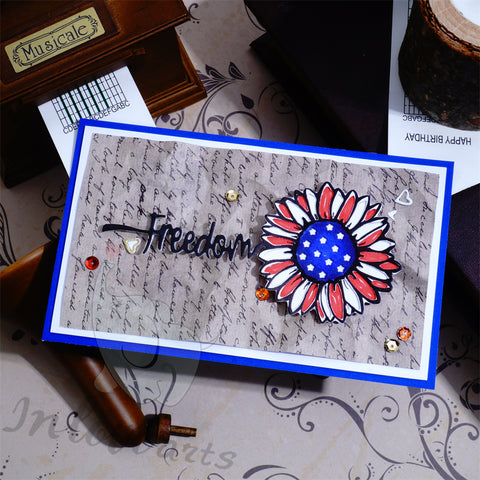 Inlovearts Independence Day Themed Sunflower  Cutting Dies