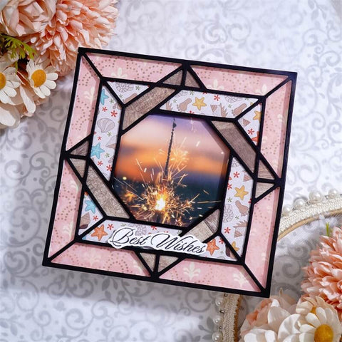 Inlovearts Interlaced Square Background Board Cutting Dies