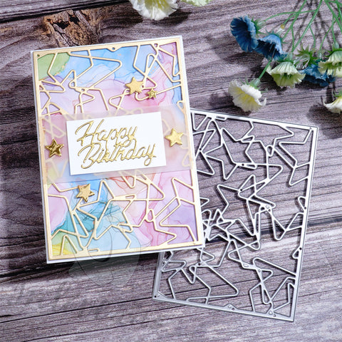 Inlovearts Interlaced Stars Background Board Cutting Dies