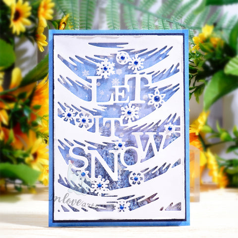 Inlovearts "LET IT SNOW" Background Board Cutting Dies