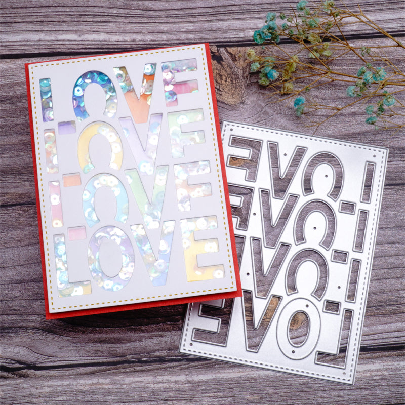 Inlovearts "LOVE" Word Background Board Cutting Dies