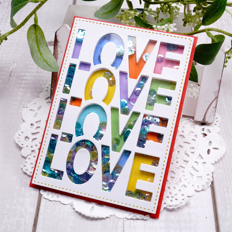 Inlovearts "LOVE" Word Background Board Cutting Dies