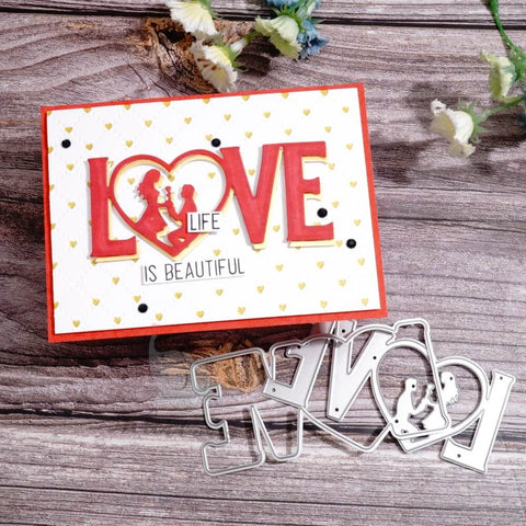 Inlovearts LOVE Word with Marriage Scene Cutting Dies