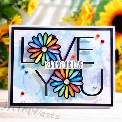 Inlovearts LOVE YOU Word with Daisy Cutting Dies
