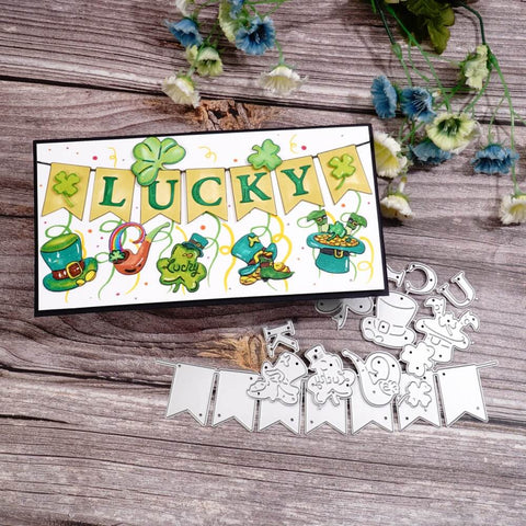 Inlovearts LUCKY Flag and Decorations Cutting Dies