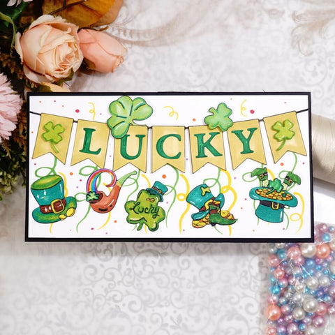 Inlovearts LUCKY Flag and Decorations Cutting Dies