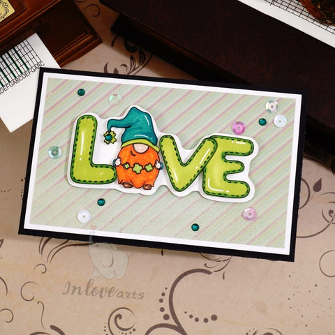 Inlovearts "LUCKY, LOVE,HAPPY" Cutting Dies