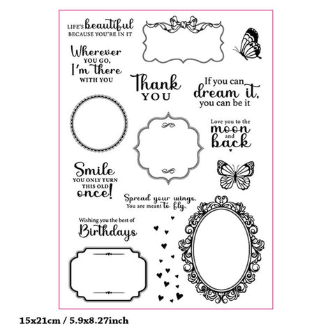 Inlovearts Lace Border Clear Stamps