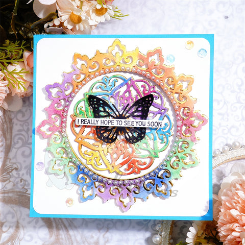 Inlovearts Lace Round Frame Cutting Dies