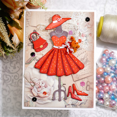 Inlovearts Lady Dress Cutting Dies