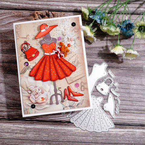 Inlovearts Lady Dress Cutting Dies