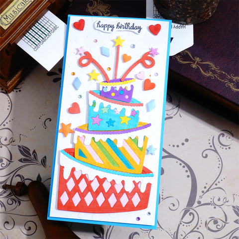 Inlovearts Large Stackable Birthday Cake Cutting Dies