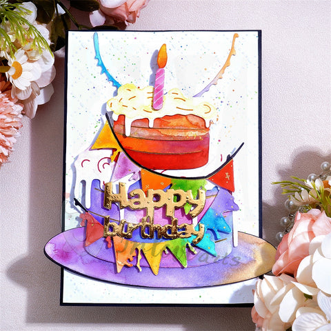 Inlovearts Large Birthday Cake Cutting Dies