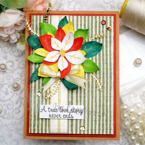 Inlovearts Layered Christmas Leaves Cutting Dies