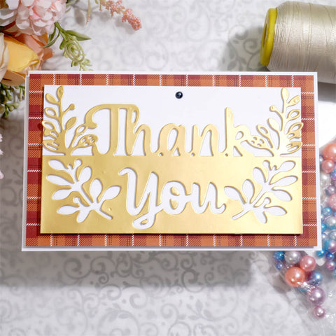 Inlovearts Leaves and Thank You Word Cutting Dies