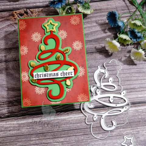 Inlovearts Light in Christmas Tree Pattern Cutting Dies