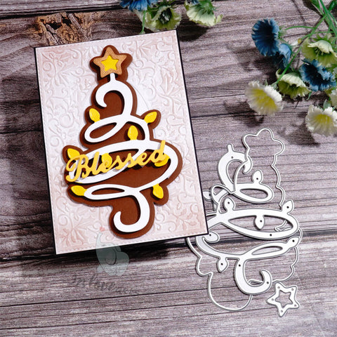 Inlovearts Light in Christmas Tree Pattern Cutting Dies