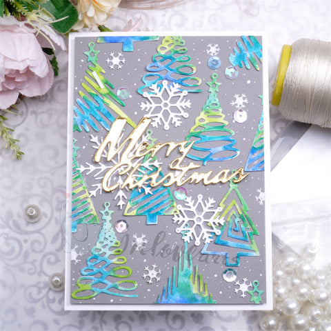 Inlovearts Line Drawing Christmas Tree Cutting Dies