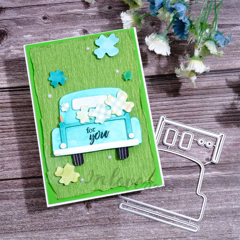Inlovearts Little Car and Four-leaf Clover Cutting Dies
