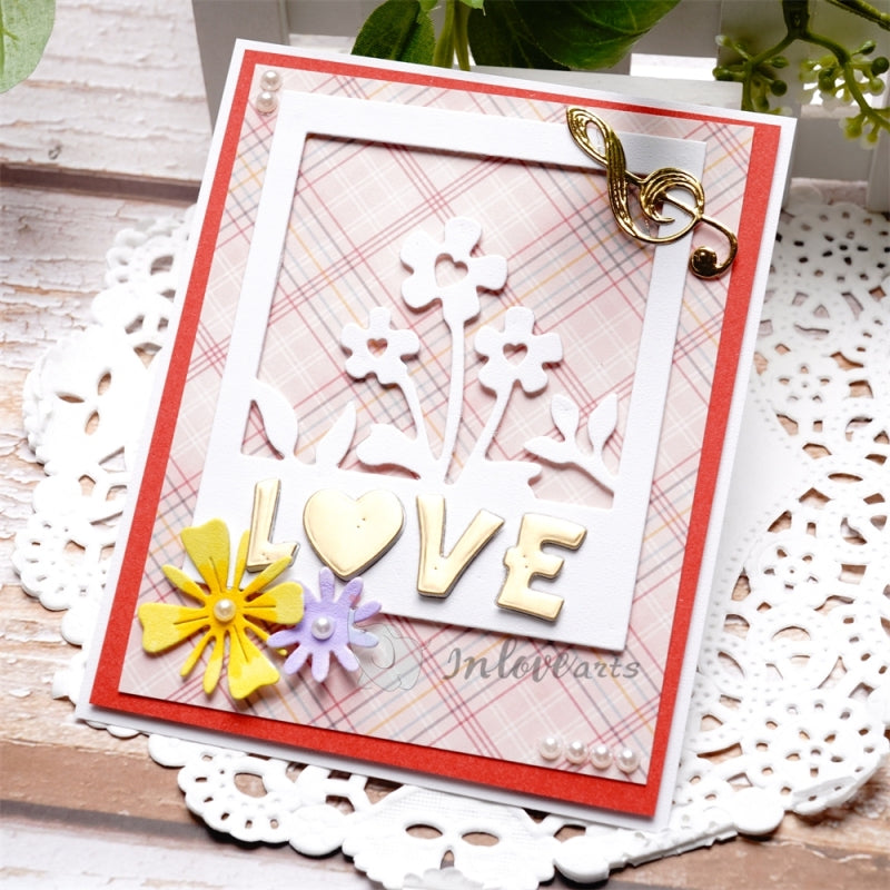 Inlovearts Little Flower Photo Frame Cutting Dies
