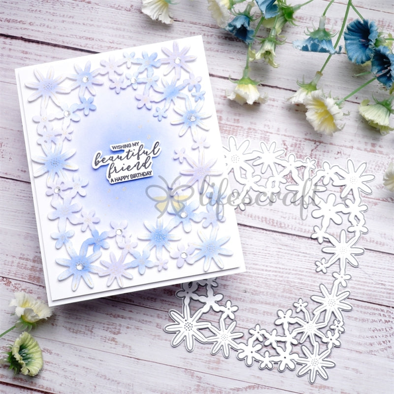 Inlovearts Little Flowers Frame Cutting Dies