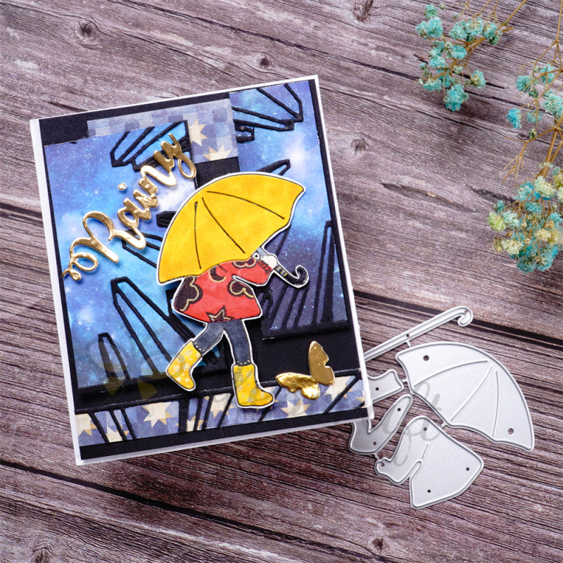 Inlovearts Little Girl with Umbrella Cutting Dies