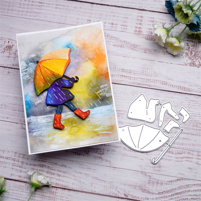 Inlovearts Little Girl with Umbrella Cutting Dies