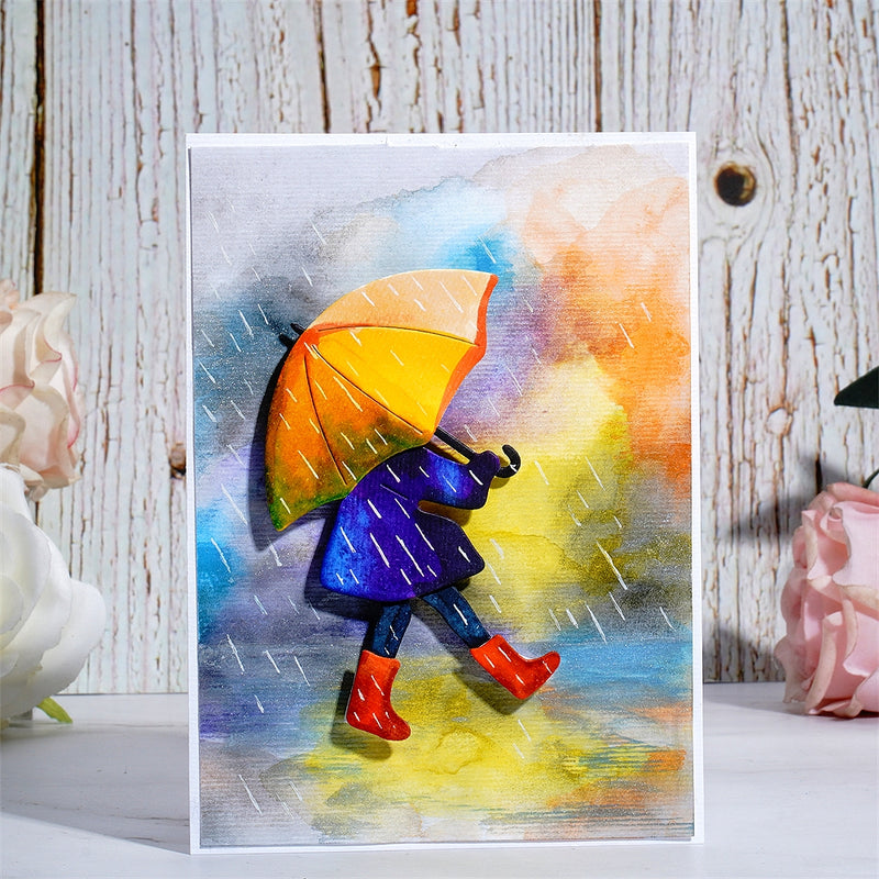 Inlovearts Little Girl with Umbrella Cutting Dies