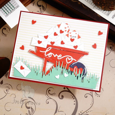 Inlovearts Love Letters in the Trolley Cutting Dies