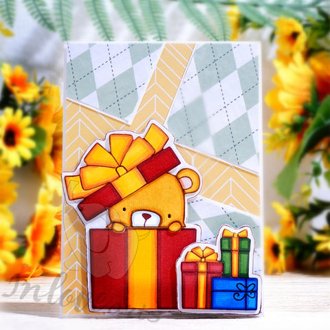 Inlovearts Lovely Bear in Gift Box Cutting Dies