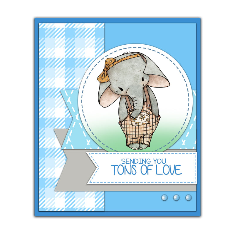 Inlovearts Lovely Cartoon Animals Die with Stamps Set