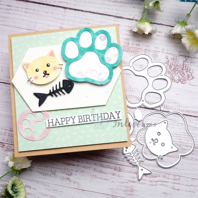 Inlovearts Lovely Cat Paw Cutting Dies