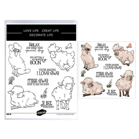 Inlovearts Lovely Sheep Die with Stamps Set