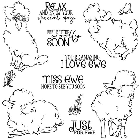 Inlovearts Lovely Sheep Die with Stamps Set