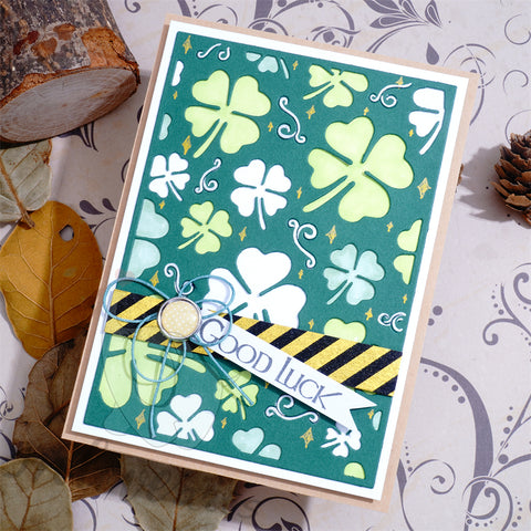 Inlovearts Lucky Leaves Background Board Cutting Dies