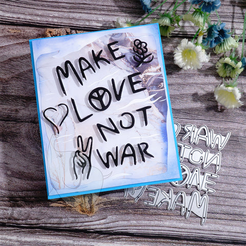 Inlovearts "MAKE LOVE NOT WAR" Cutting Dies