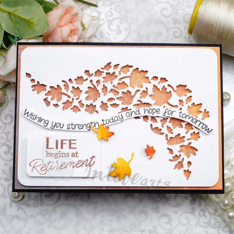 Inlovearts Maple Leaf Wave Border Cutting Dies