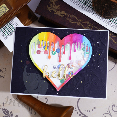 Inlovearts Drippy Hearts Border Cutting Dies