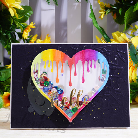 Inlovearts Drippy Hearts Border Cutting Dies