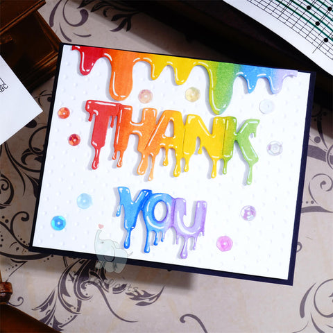 Inlovearts Melting Thank you Word Cutting Dies