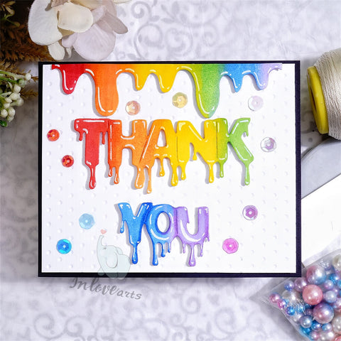 Inlovearts Melting Thank you Word Cutting Dies