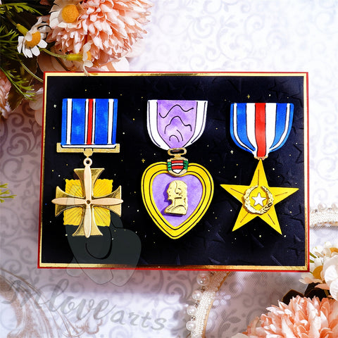 Inlovearts Meritorious Service Medals Cutting Dies