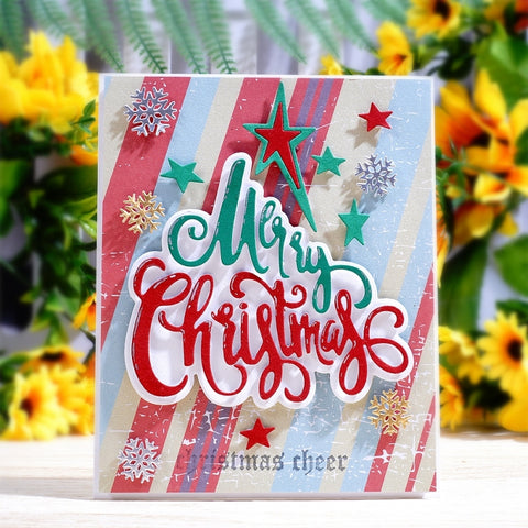 Inlovearts Merry Christmas Snowflake and Stars Cutting Dies