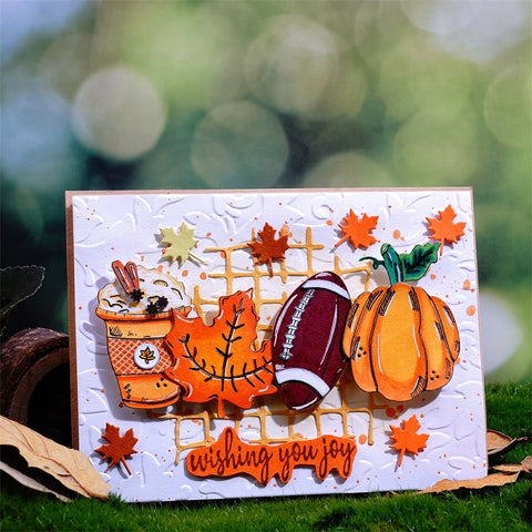 Inlovearts Milk Tea Maple Leaf Rugby and Pumpkin Cutting Dies