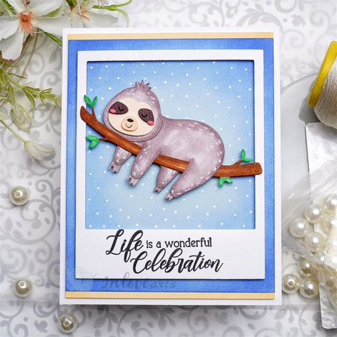 Inlovearts Sloth on the Tree Cutting Dies