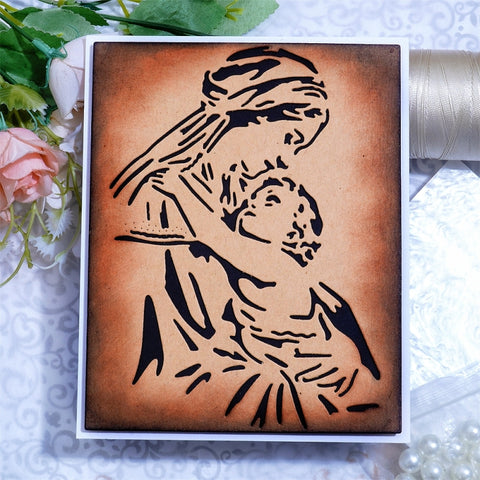 Inlovearts Mother and Kid Hugging Cutting Dies